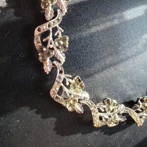 Vintage Signed Coro Rhinestone Necklace Choker  AS IS